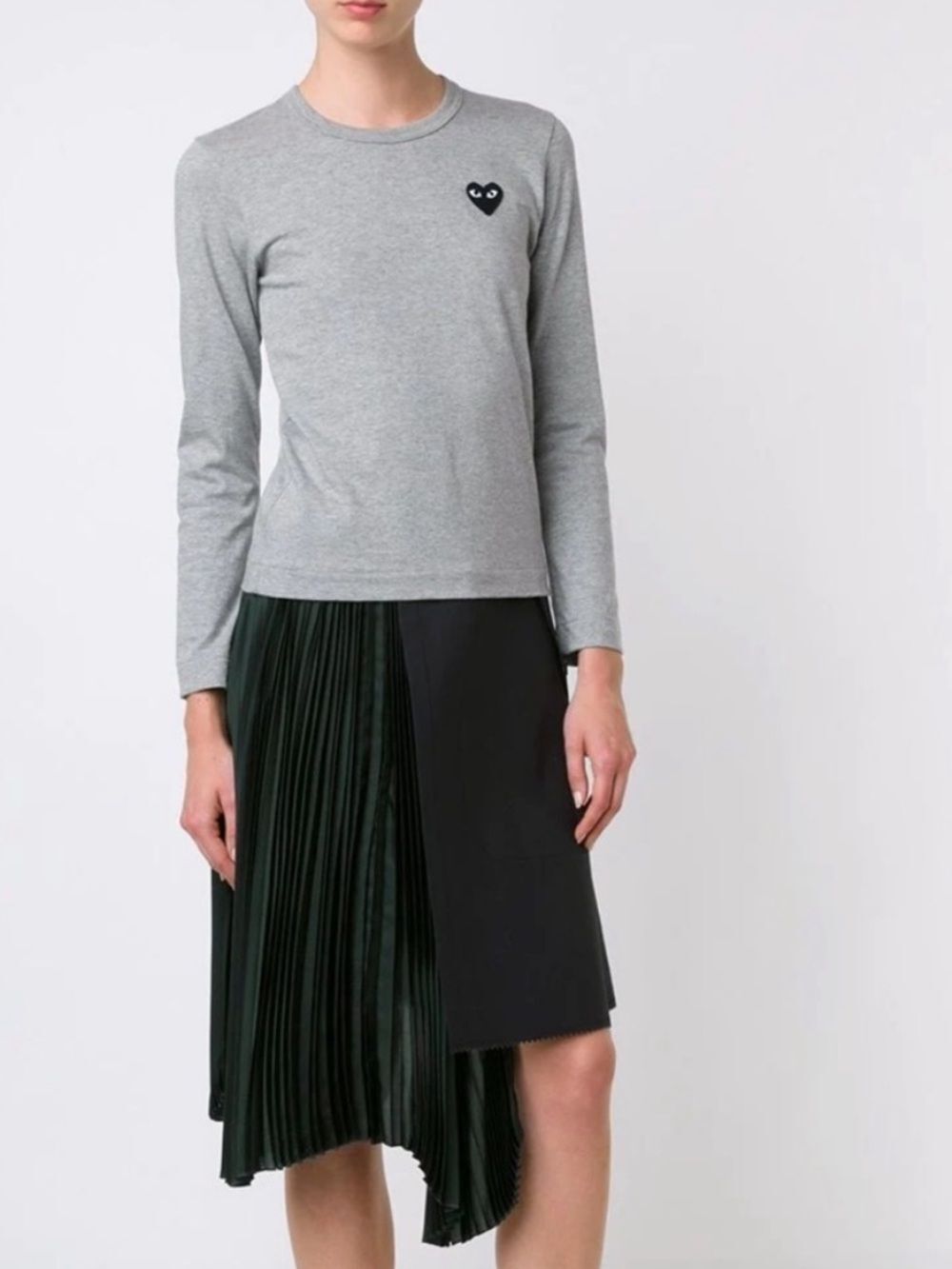 Comme des Garcons PLAY Long Sleeve T-Shirt Gray Womens XS